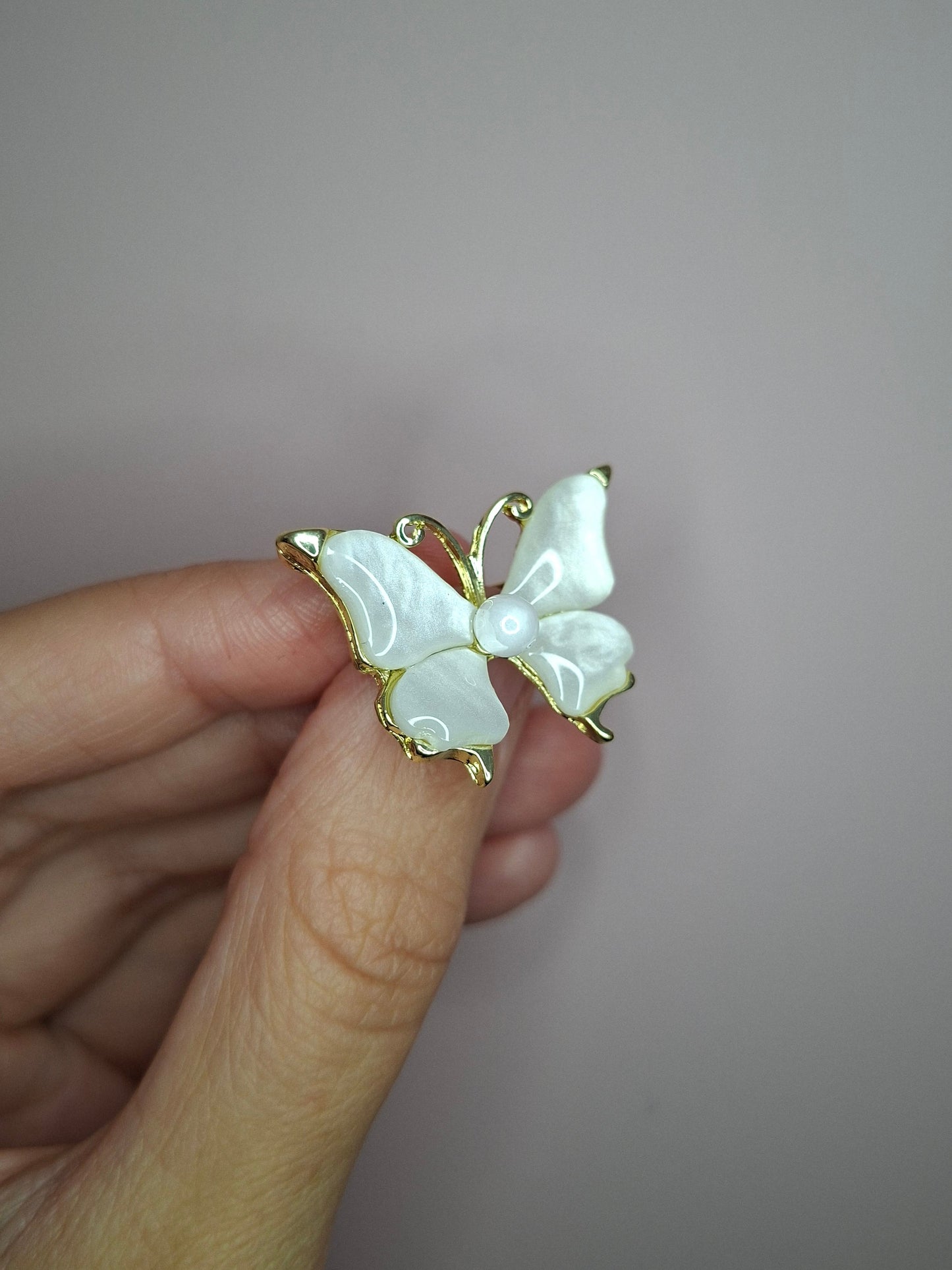Broche mini Vlinder wit