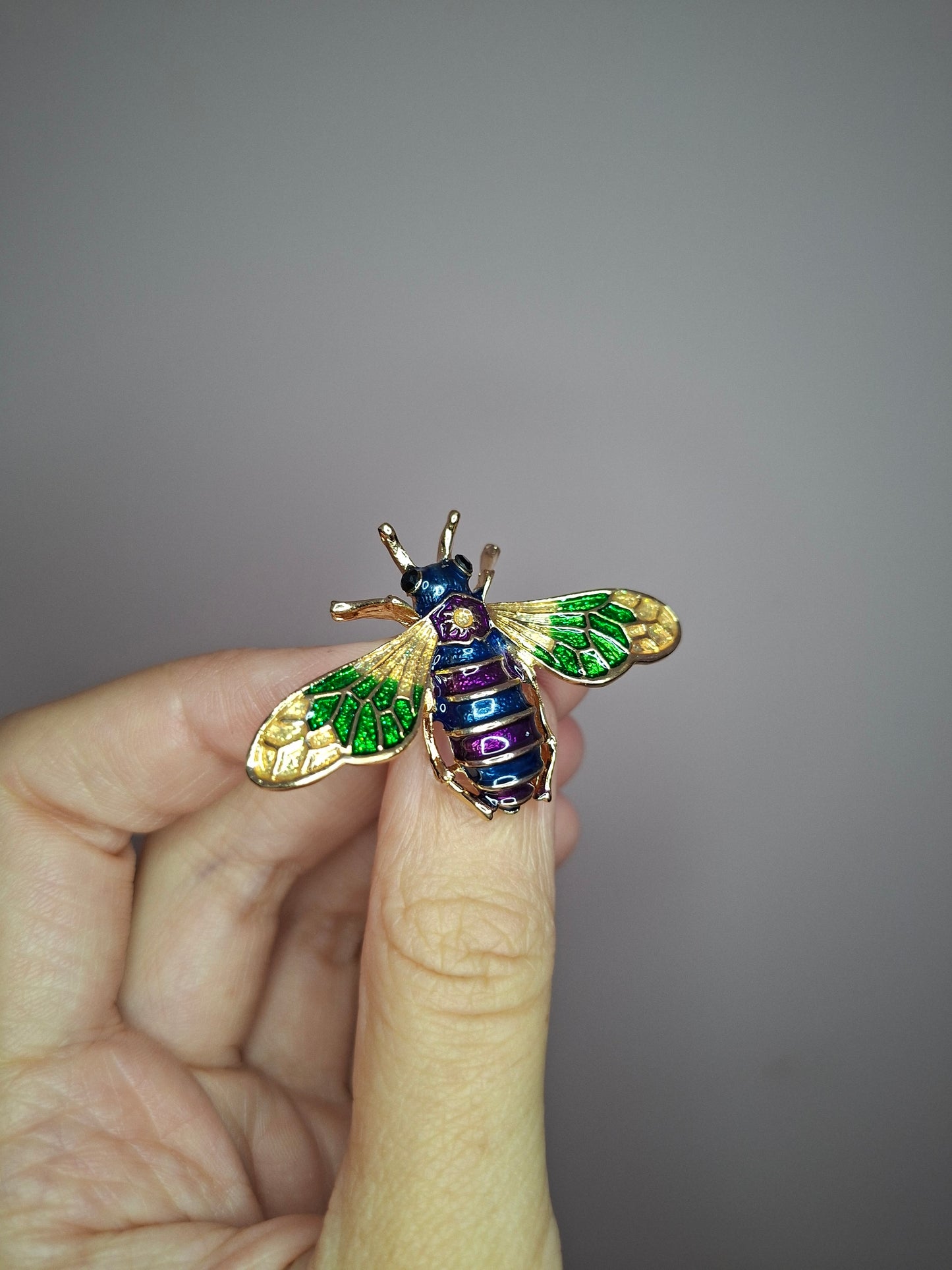 Broche XS Bug paars meerkleurig
