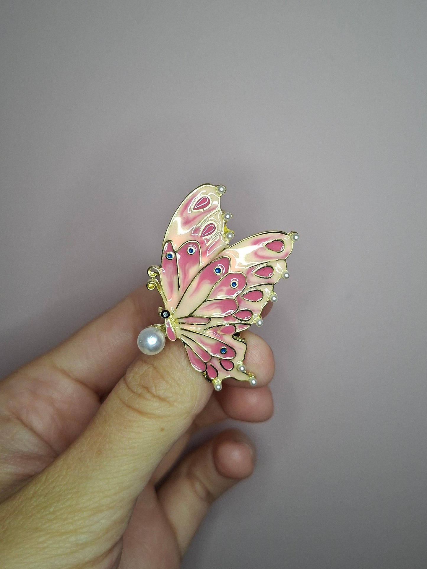 Broche XS Vlinder roze