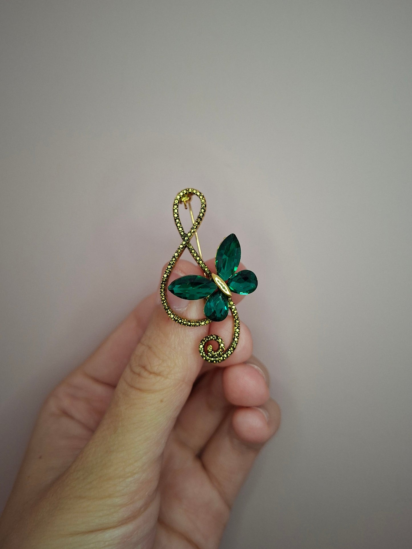 Broche XS Muzieknoot Groen
