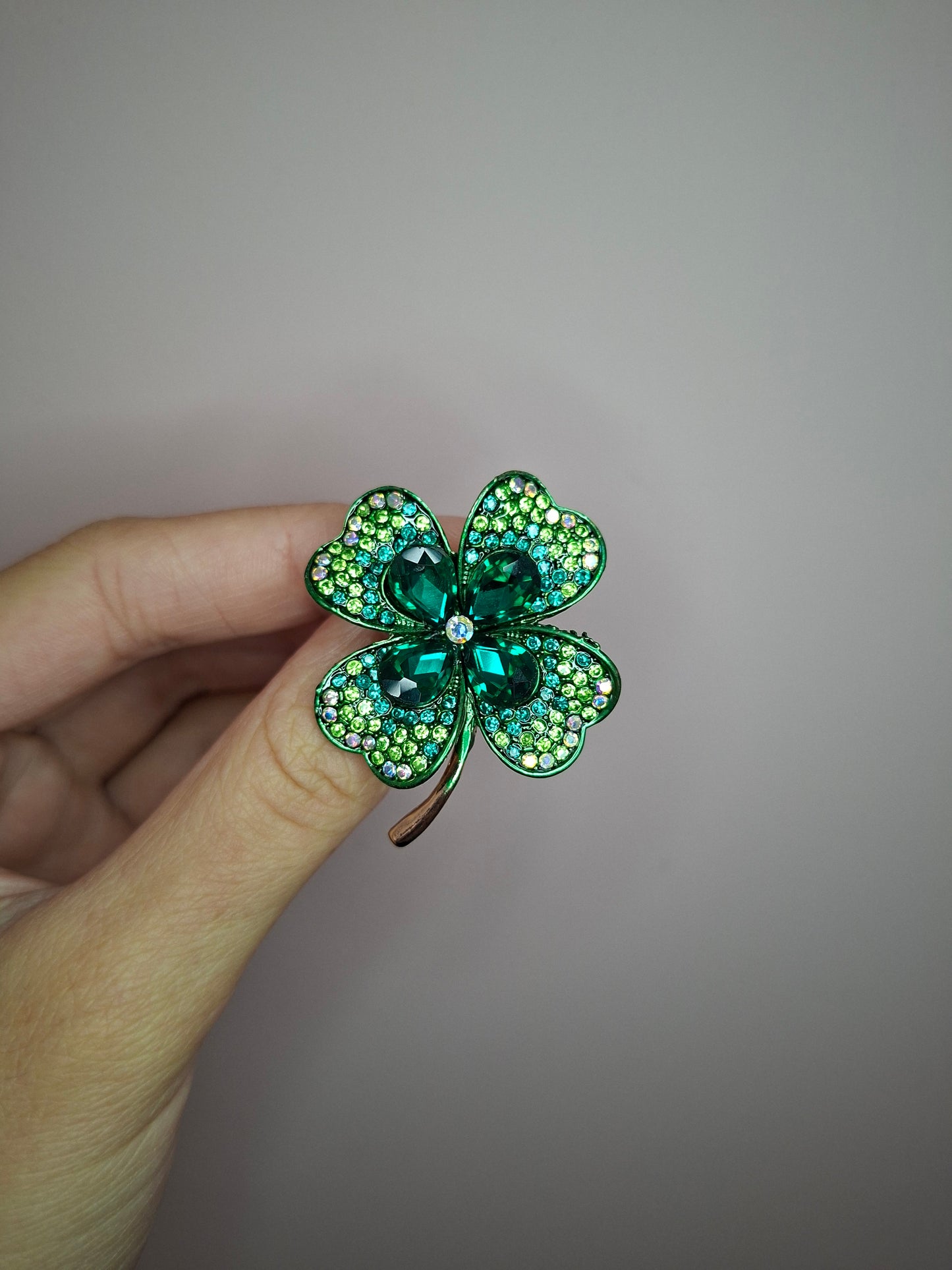 Broche S Klaver Groen
