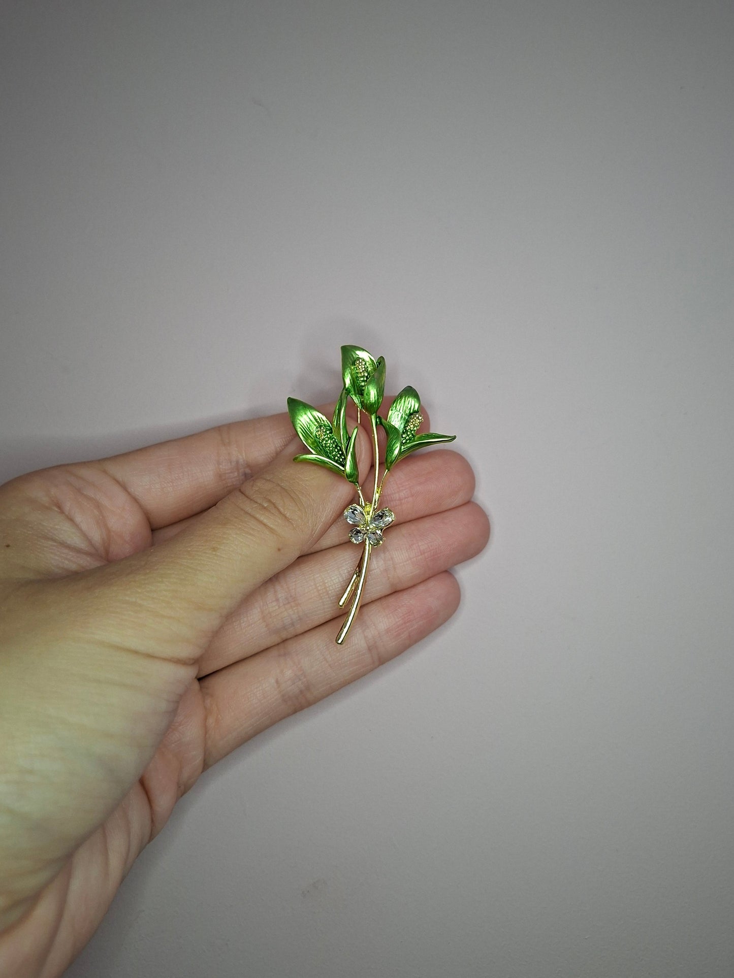 Broche S Bloem Groen