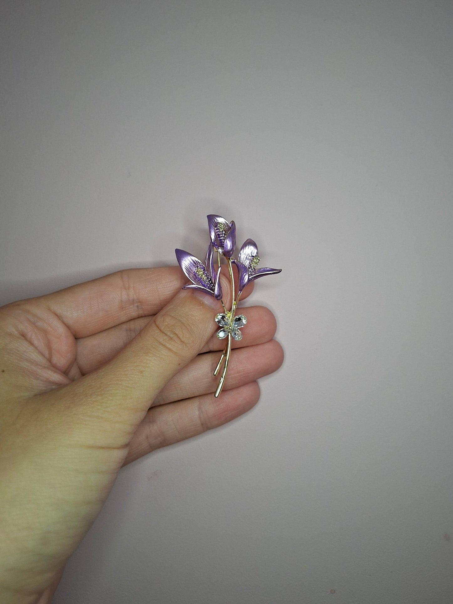 Broche S Bloem Paars