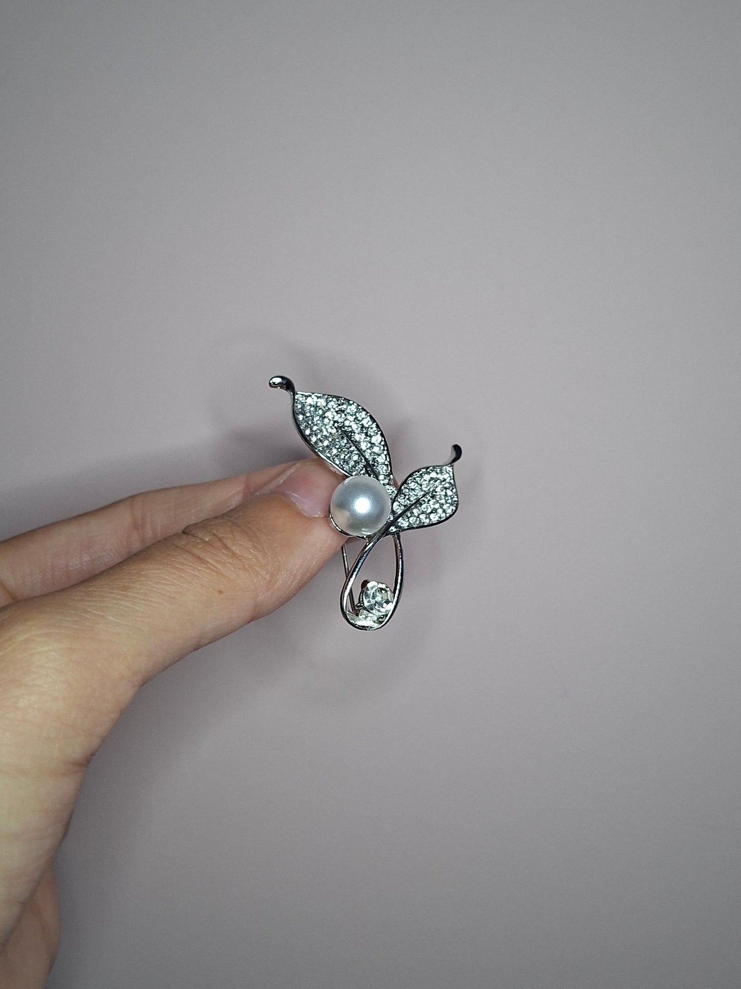 Broche XS Blad zilver