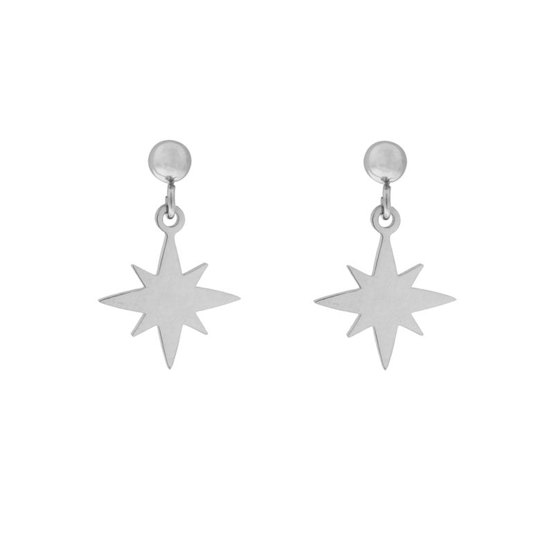 Oorbellen Studs Met Bedel Northstar - Silver