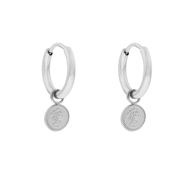 Oorbellen Met Bedel Coin King - Silver