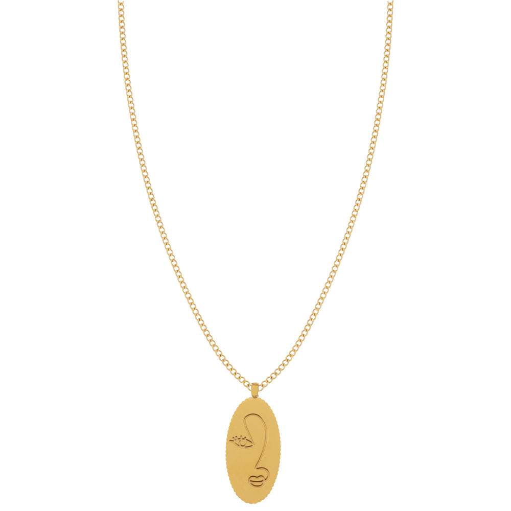 Ketting Bedel Female Face - Gold