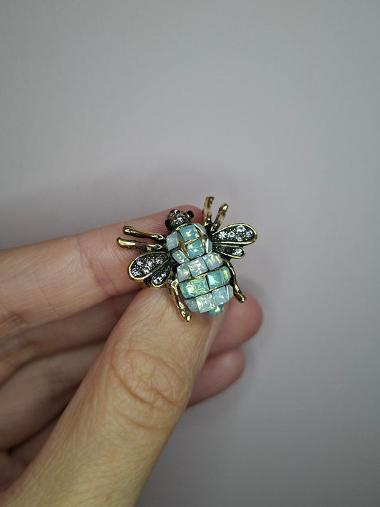 Broche mini Bij blauw