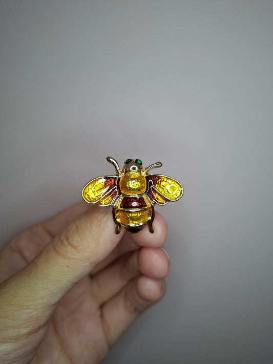 Broche mini Bij geel