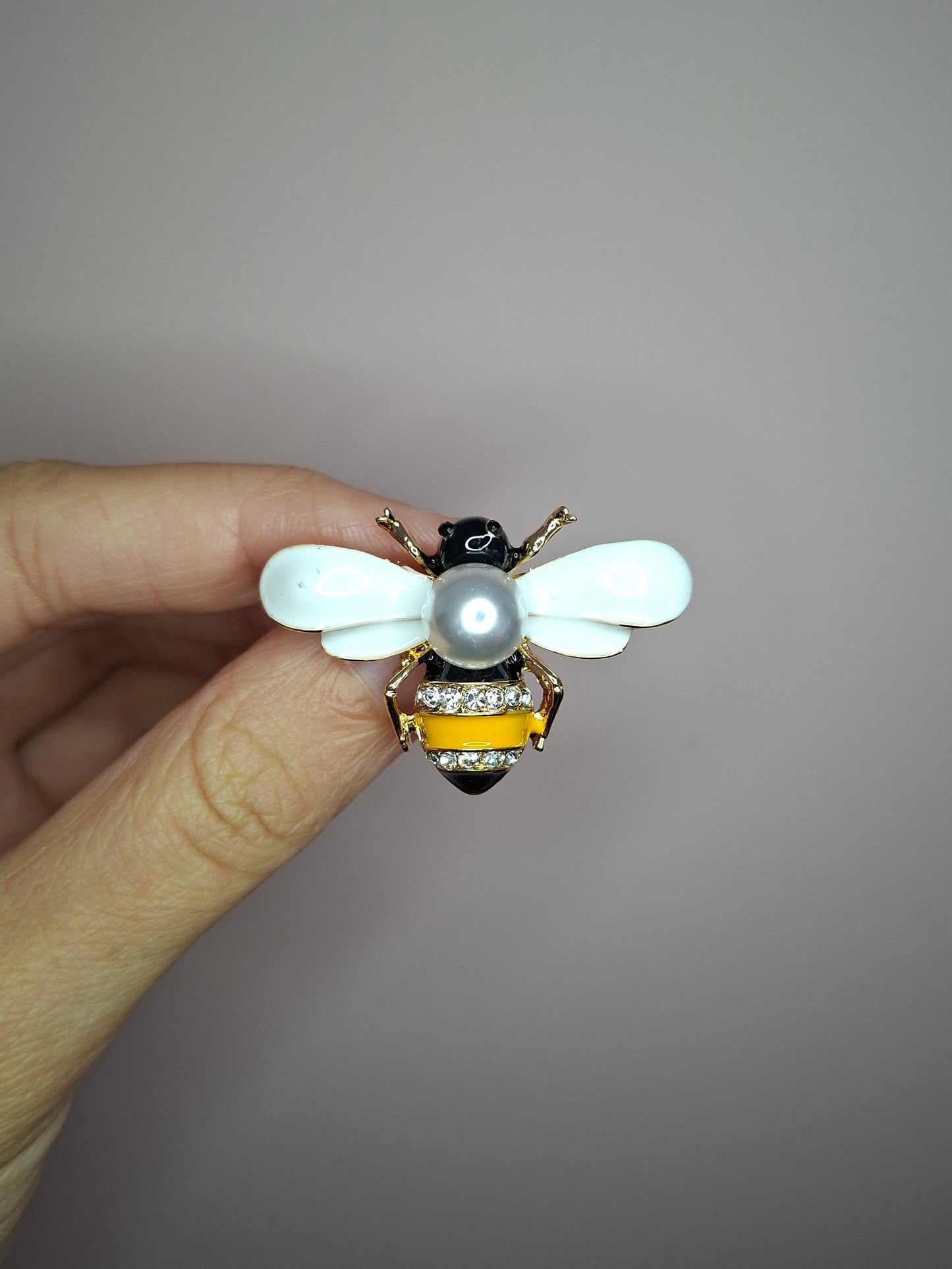Broche XS Bij parel