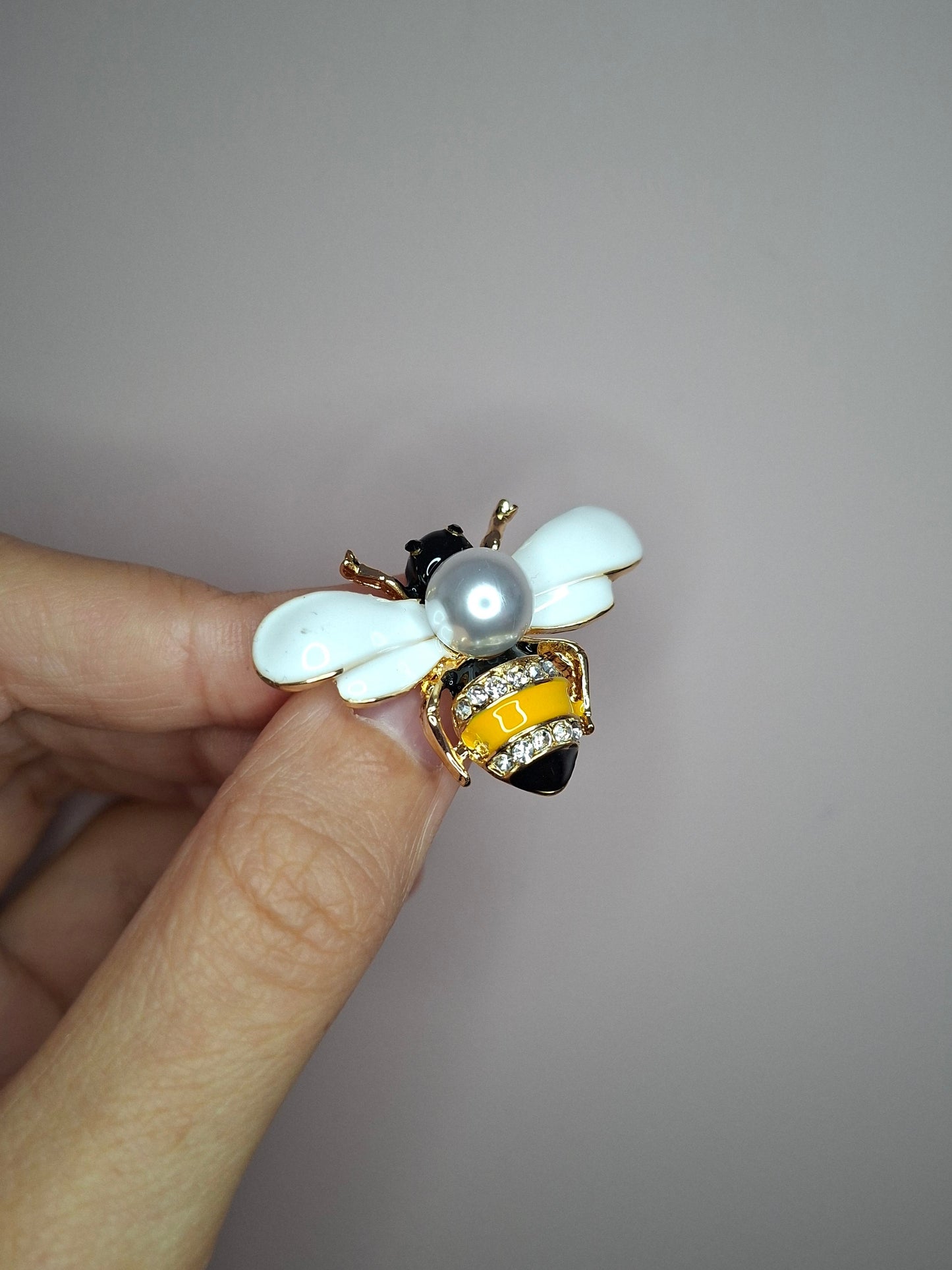 Broche XS Bij parel