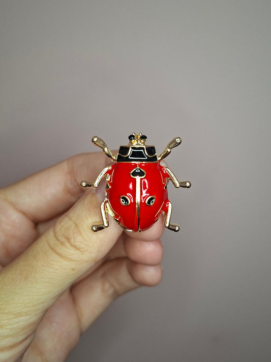 Broche XS Lieveheersbeestje rood