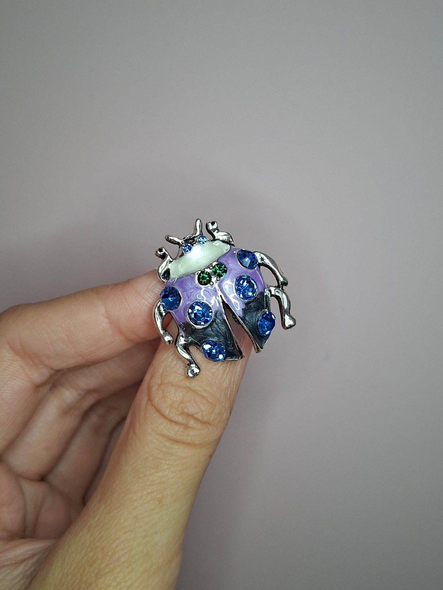 Broche XS Lieveheersbeestje paars