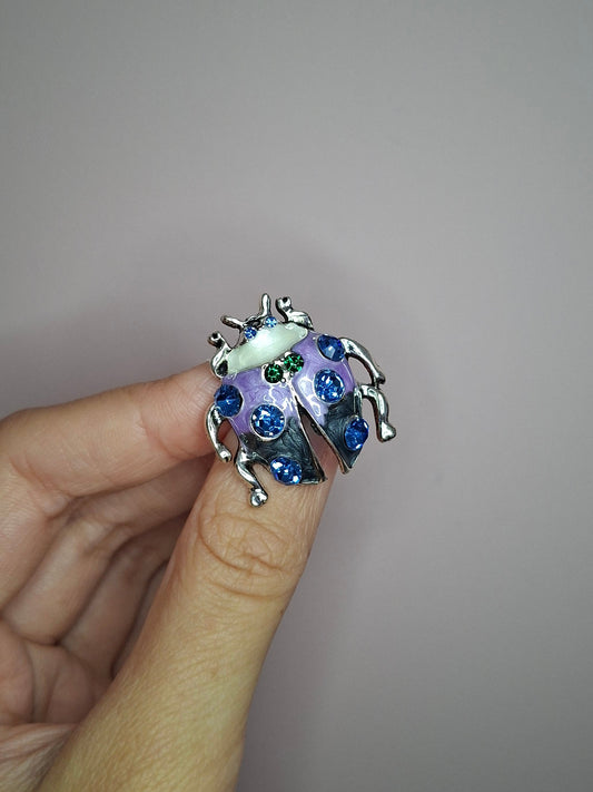 Broche XS Lieveheersbeestje paars