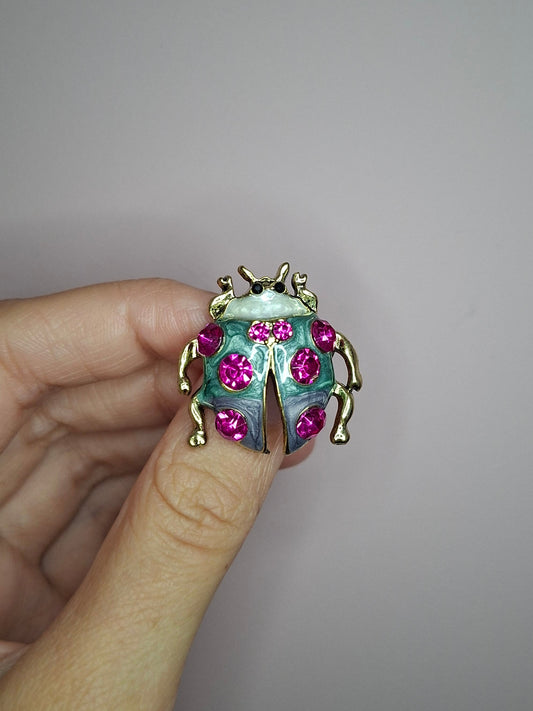 Broche XS Lieveheersbeestje roze