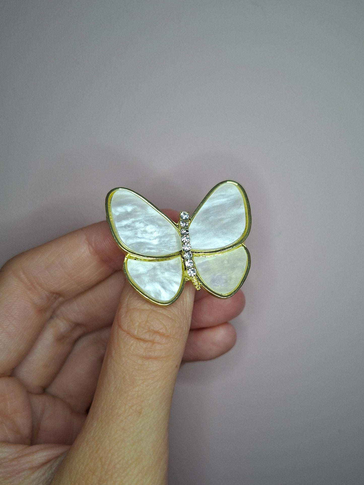 Broche XS Vlinder wit