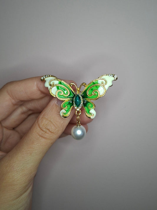 Broche XS Vlinder groen