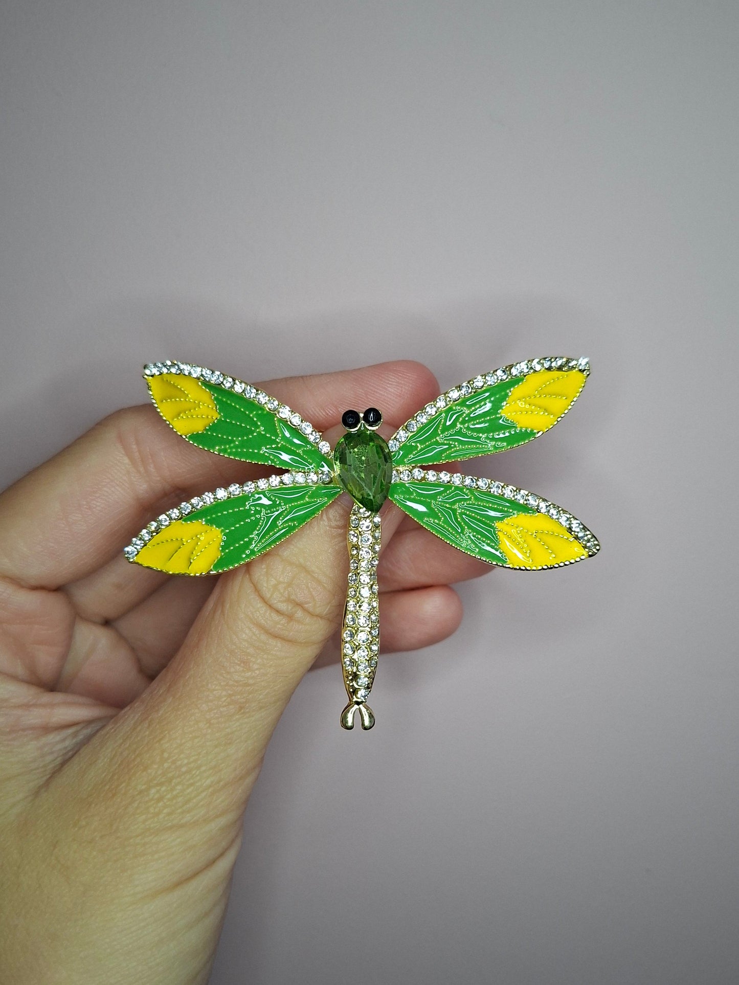 Broche S Libelle groen