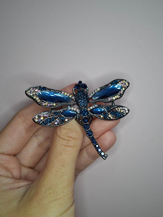 Broche S Libelle blauw