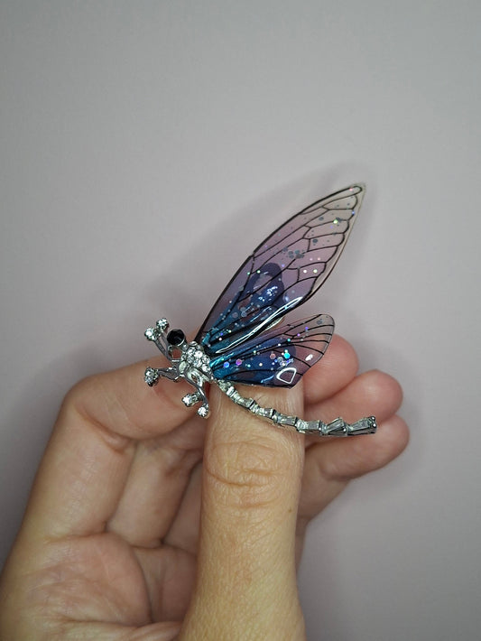 Broche S Libelle wings blauw