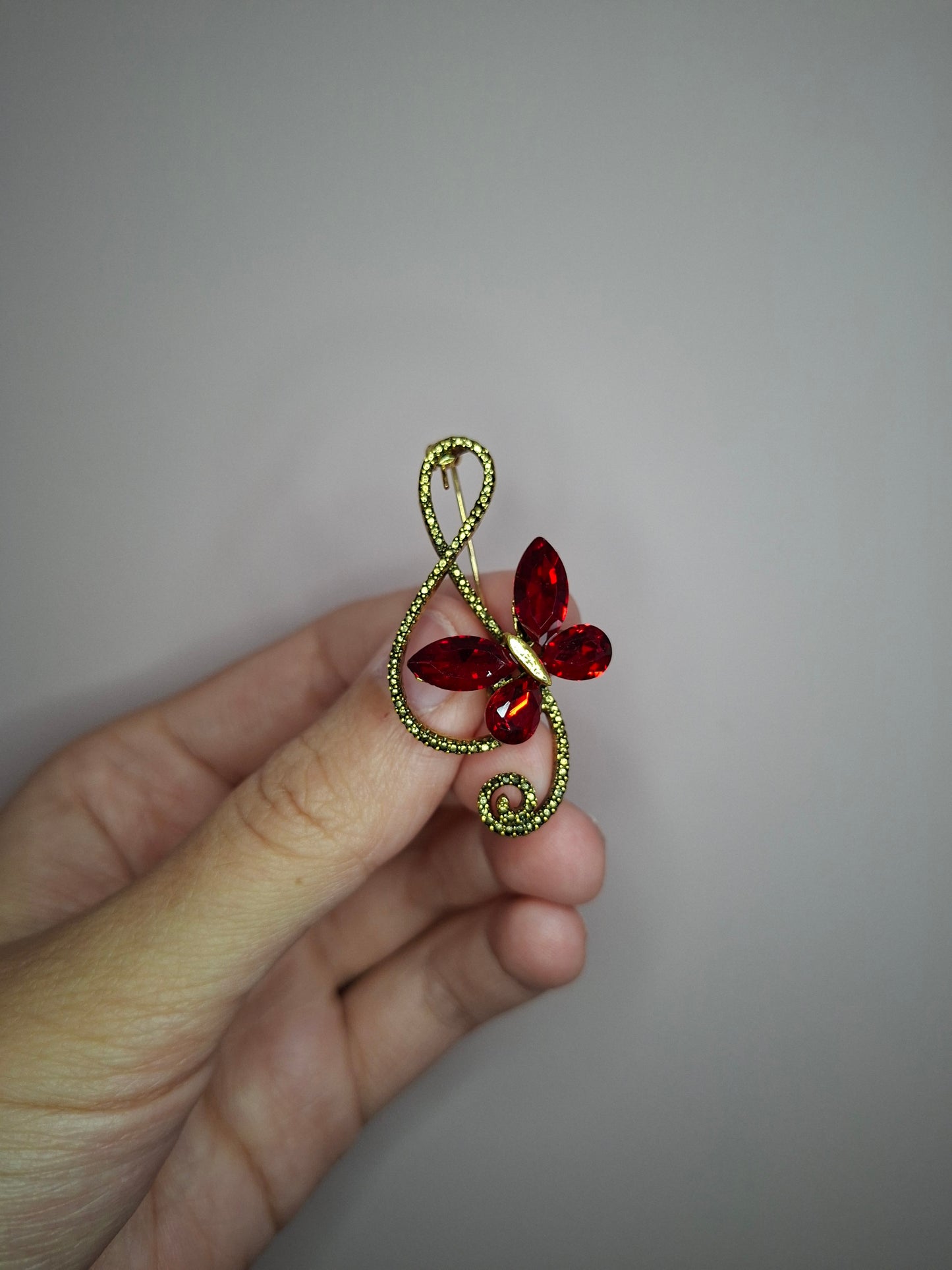 Broche XS Muzieknoot Rood