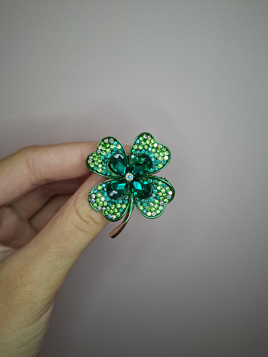 Broche S Klaver Groen