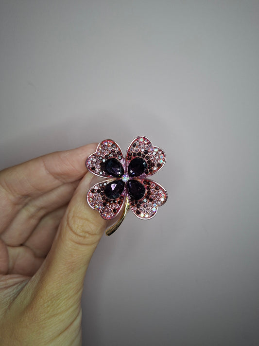 Broche S Klaver Paars
