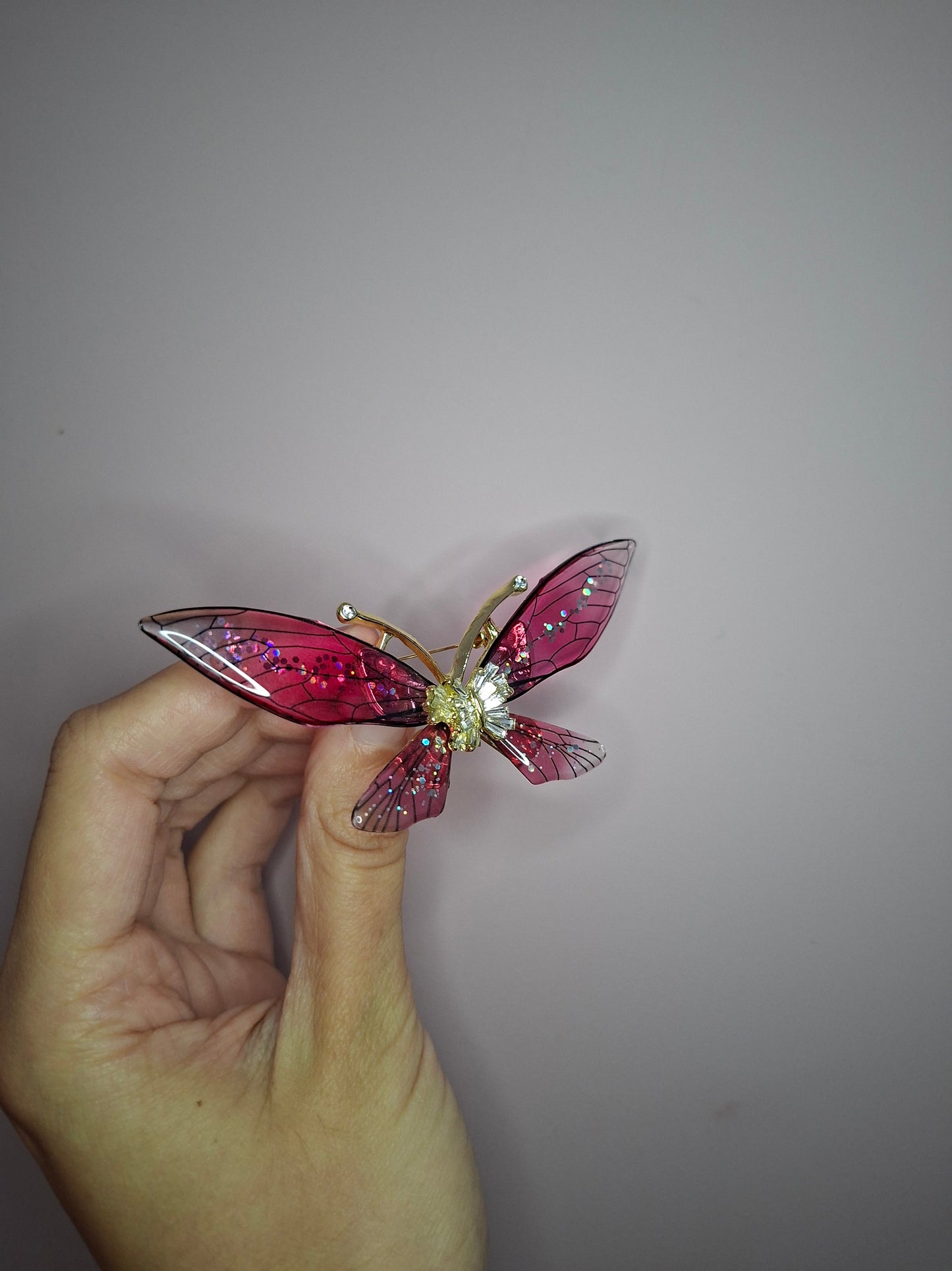 Broche M Vlinder Wings Roze