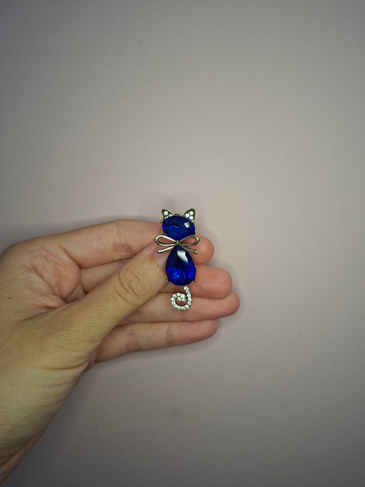 Broche XS Kat Blauw