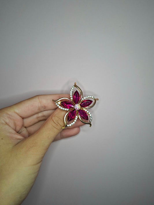 Broche M Steen Bloem Fuchsia