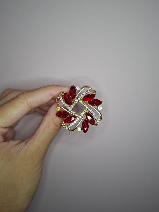 Broche M Steen Krans rood