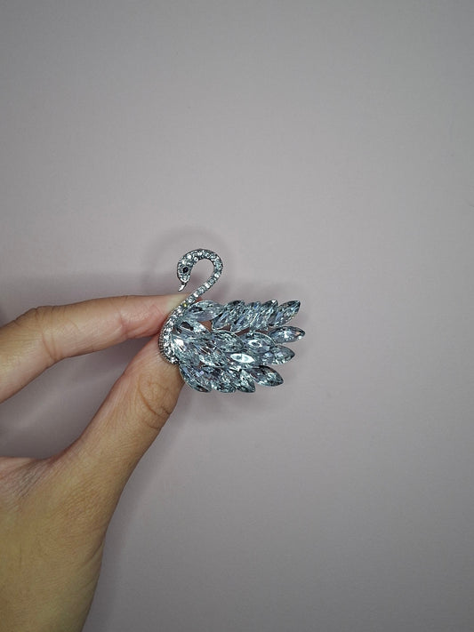 Broche M Steen Zwaan Zilver