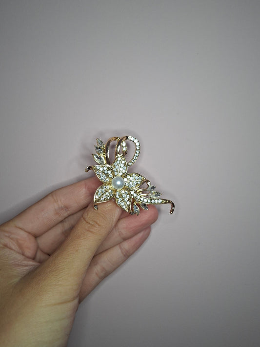 Broche M Goud Bloem