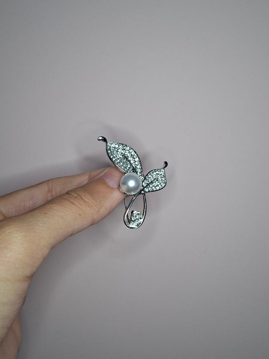 Broche XS Blad zilver