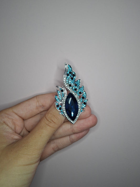 Broche M Steen Veer Blauw
