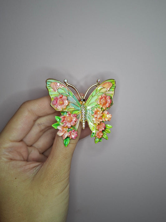 Broche S Vlinder Bloemen Groen
