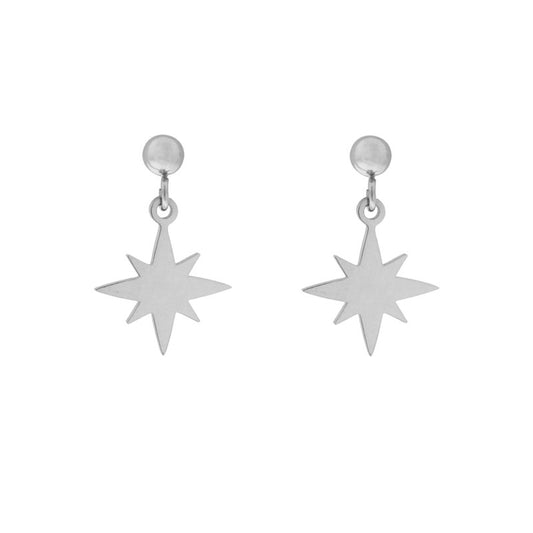 Oorbellen Studs Met Bedel Northstar - Silver