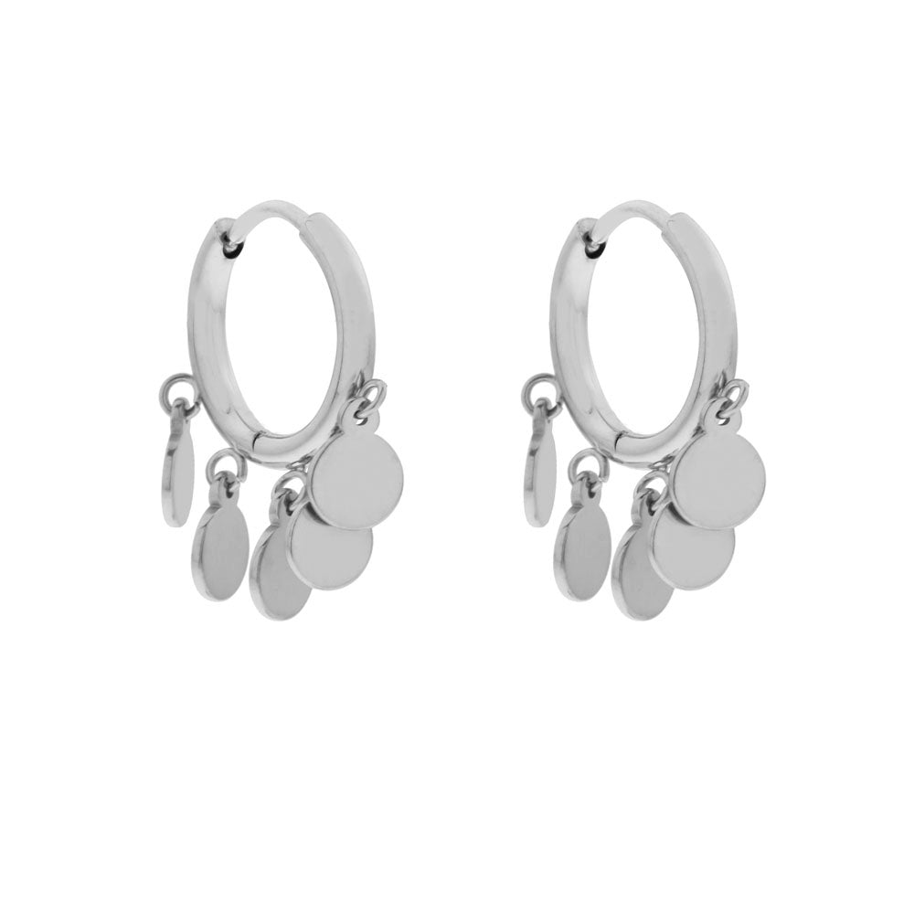 Oorbellen Hoop Many Coins - Silver