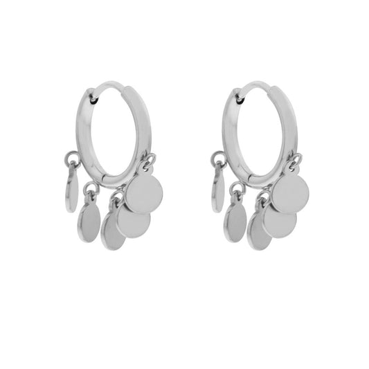 Oorbellen Hoop Many Coins - Silver