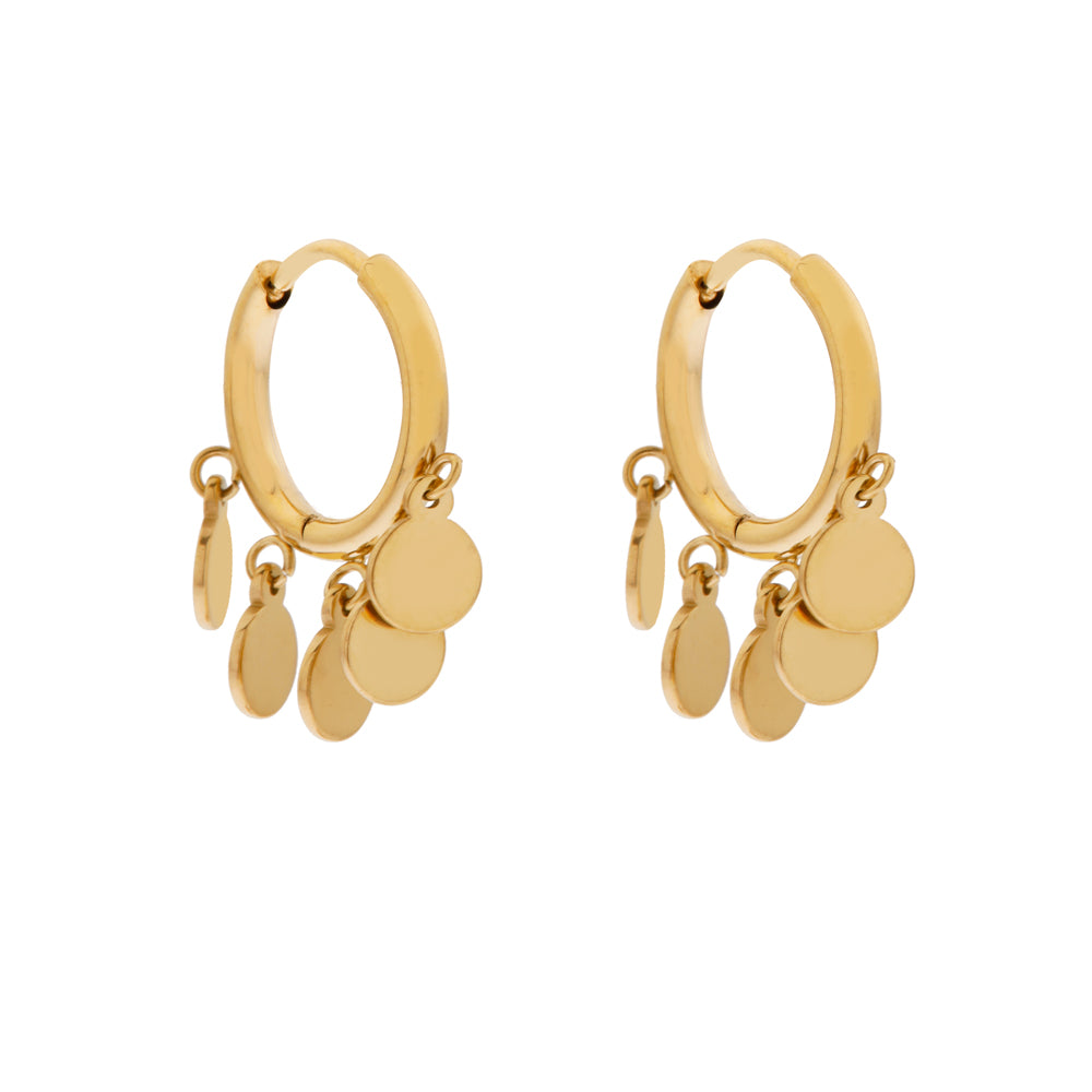 Oorbellen Hoop Many Coins - Gold