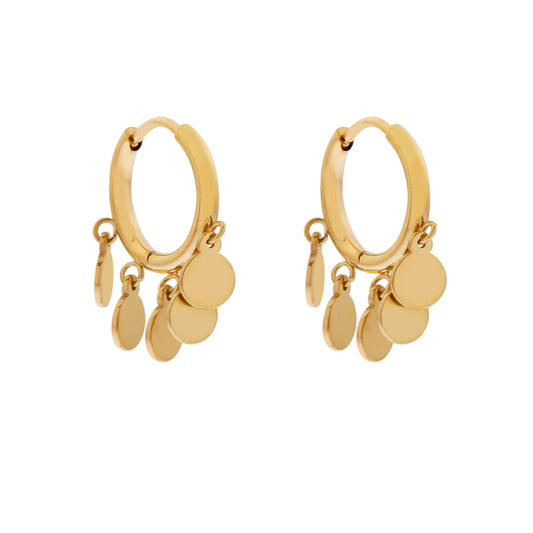 Oorbellen Hoop Many Coins - Gold
