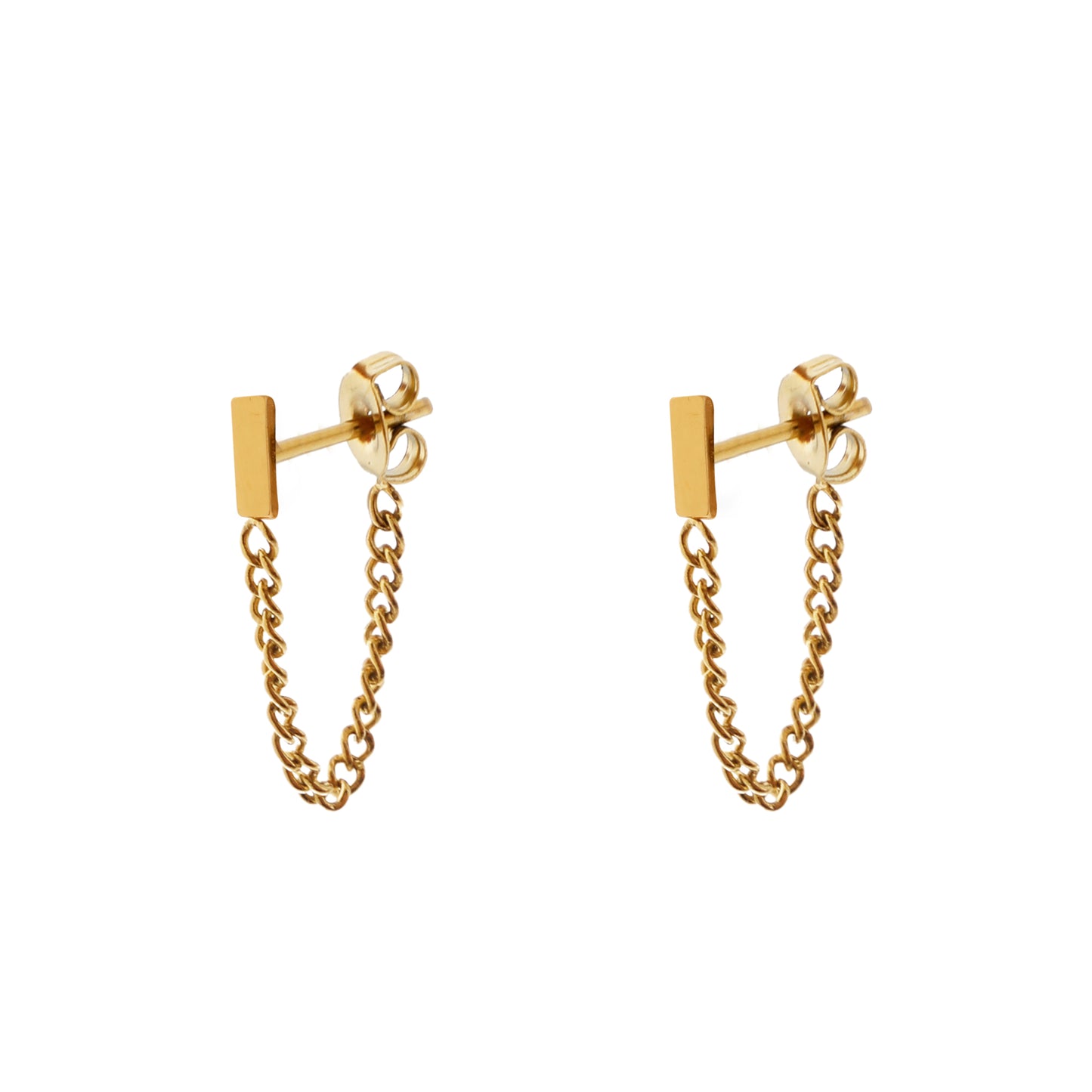 Oorbellen Studs With Cain Bar - Gold
